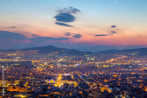 Sunset on Great city - Athens - star from ancient to modern  time © Marat Lala