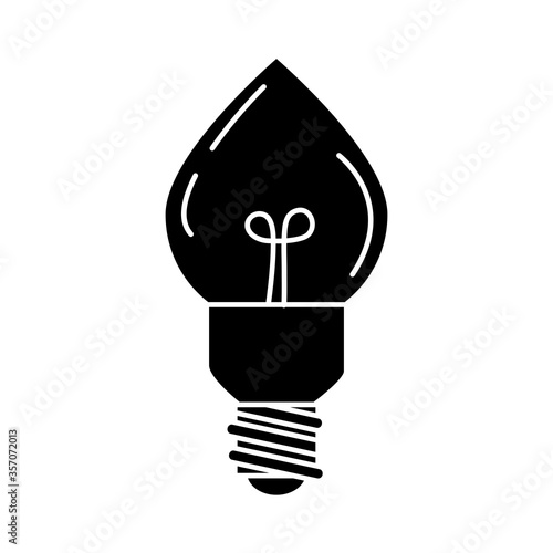 electric light bulb, eco idea metaphor, isolated icon silhouette style photo