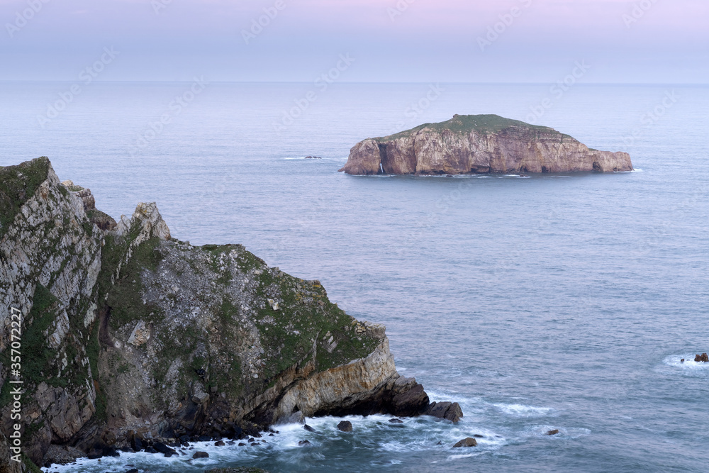 Peñas Cape cliffs at sunrise in Asturias, north of Spain