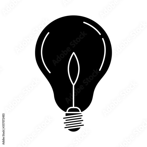 electric light bulb, round lamp, eco idea metaphor, isolated icon silhouette style photo