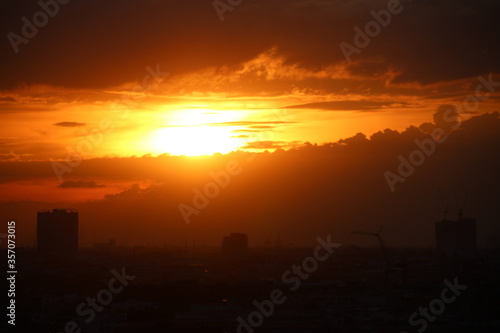 sunset time with cloud sky 