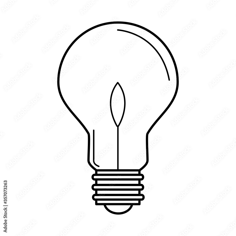 electric light bulb, round lamp, eco idea metaphor, isolated icon line style electric light bulb, round lamp, eco idea metaphor, isolated icon line style