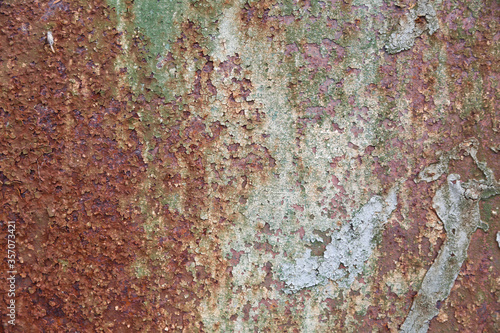 rusty painted metal texture. old shabby rusty metal background