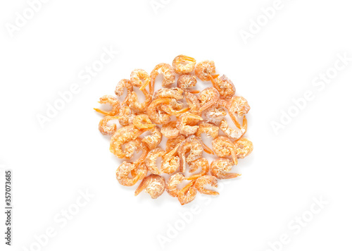 Dried shrimps isolated on white background