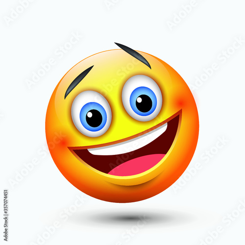 Happy face emoticon - emoji - vector illustration