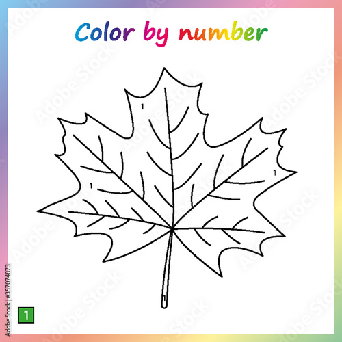 Worksheet for education. painting page, color by numbers. Game for preschool kids.