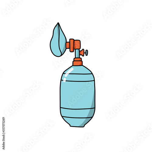 bag valve mask doodle icon, vector illustration