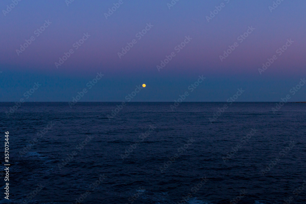 moon on the sea