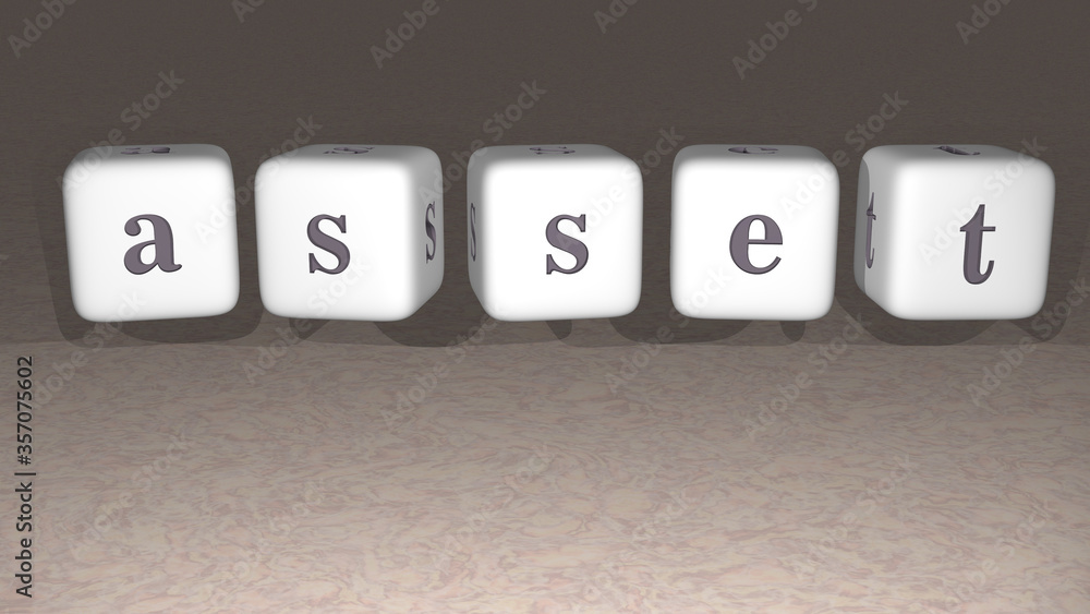 asset built by dice letters and color crossing for the related meanings of the concept by 3D rendering asset built by dice letters and color crossing for the related meanings of the concept by 3D rendering