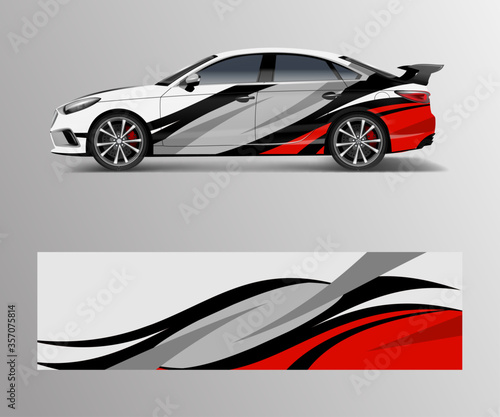 graphic abstract racing designs for vehicle Sticker vinyl wrap. Car decal vector