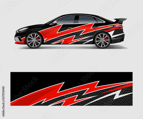 abstract Racing graphic vector for sport car wrap design © Saiful
