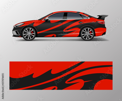 modern stripe for racing car wrap  sticker  and decal design vector.