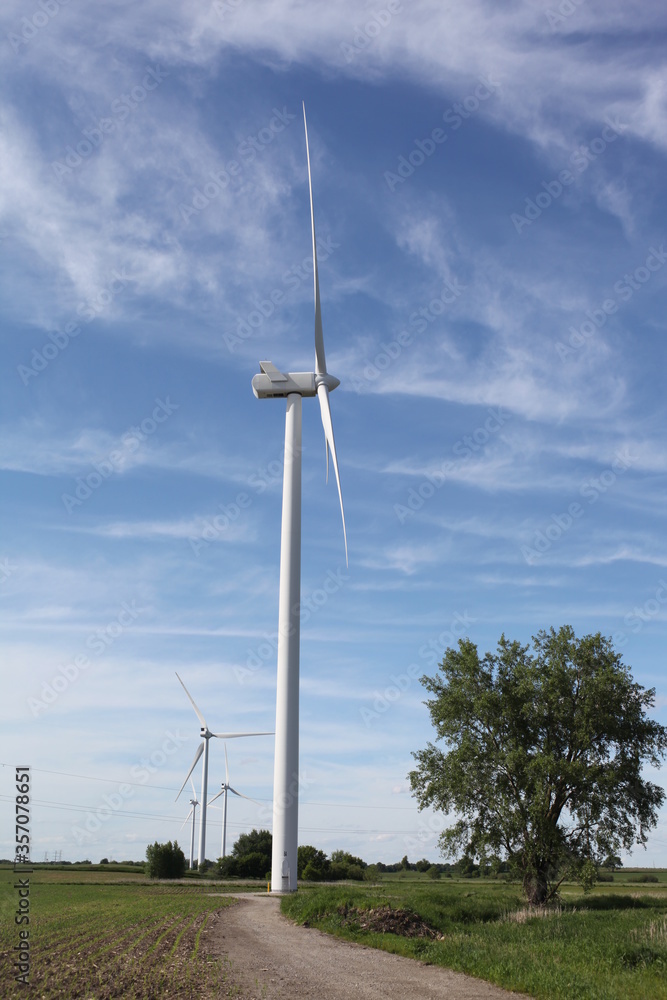 wind turbine in the wind wind turbine in the wind