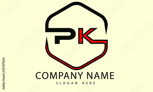 PK Letter Logo Design Template Vector