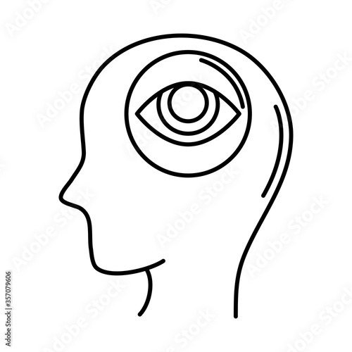 alzheimer disease, male profile silhouette problem vision, decrease in mental human ability line style icon