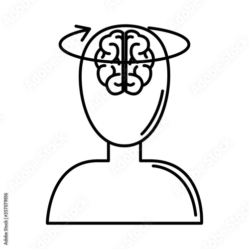 alzheimer disease, neurological function brain, decrease in mental human ability line style icon
