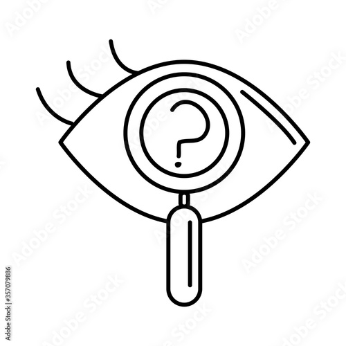 alzheimer disease, vision problems analysis, decrease in mental human ability line style icon