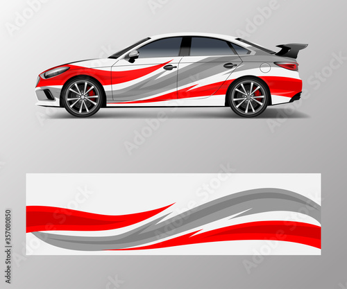 Fototapeta Naklejka Na Ścianę i Meble -  modern stripe for racing car wrap, sticker, and decal design vector.