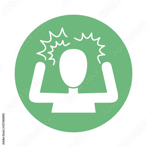 alzheimer disease, character confusion, decrease in mental human ability color block style icon