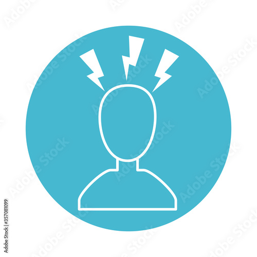 alzheimer disease, irritability person character, decrease in mental human ability color block style icon