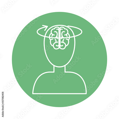 alzheimer disease, neurological function brain, decrease in mental human ability color block style icon