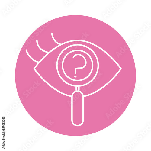 alzheimer disease, vision problems analysis, decrease in mental human ability color block style icon