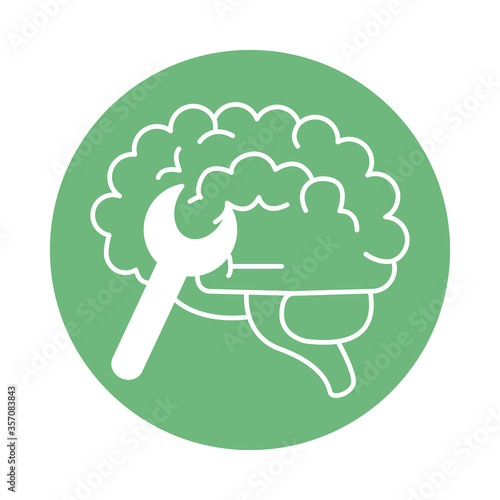 alzheimer disease, mind wrench tools, decrease in mental human ability color block style icon