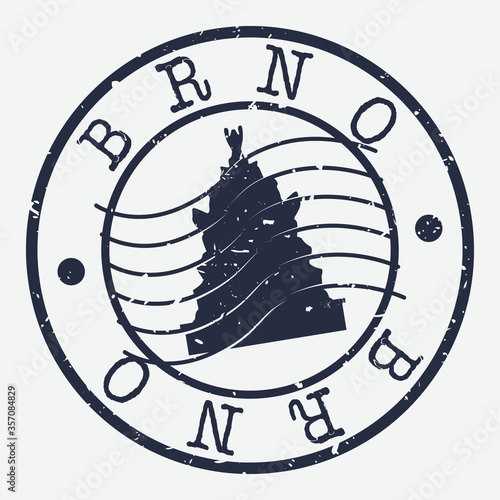 Brno Czech Republic Stamp Postal. Silhouette Seal. Passport Round Design. Vector Icon. Design Retro Travel. National Symbol.