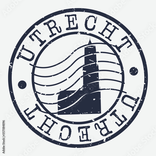 Utrecht Netherlands Stamp Postal. Silhouette Seal. Passport Round Design. Vector Icon. Design Retro Travel. National Symbol.