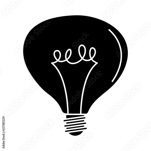 electric light bulb, round lamp, eco idea metaphor, isolated icon silhouette style photo