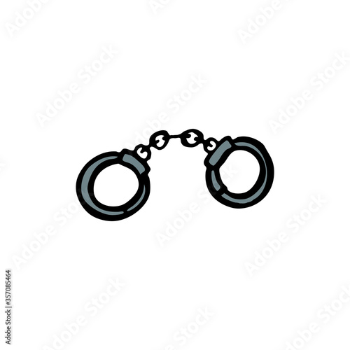 handcuffs doodle icon, vector illustration