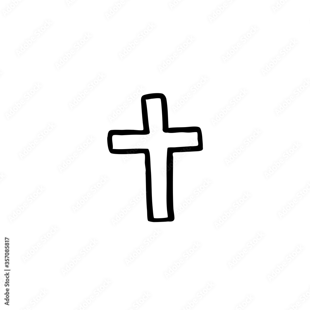 christian cross doodle icon, vector illustration christian cross doodle icon, vector illustration