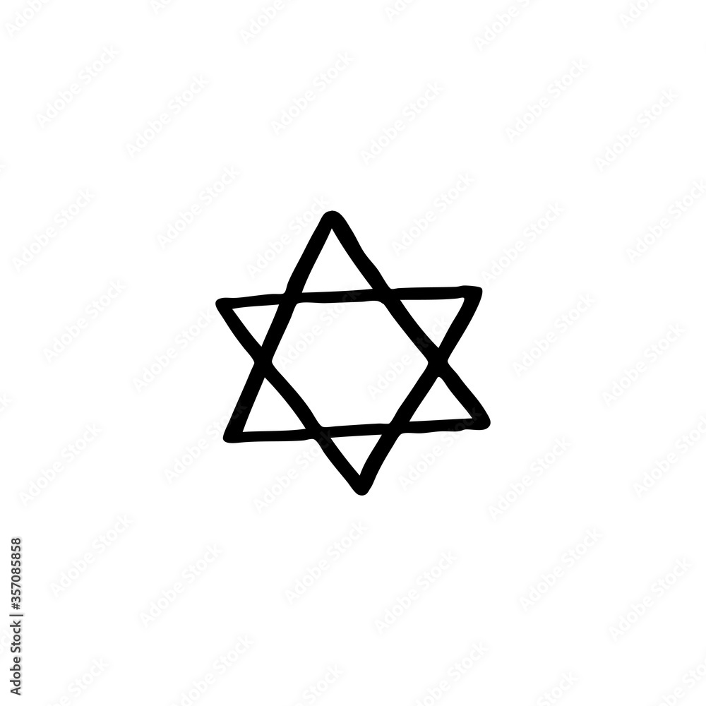 star of David doodle icon, vector illustration star of David doodle icon, vector illustration