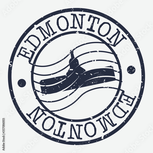 Edmonton Canada Stamp Postal. Silhouette Seal. Passport Round Design. Vector Icon. Design Retro Travel. National Symbol.