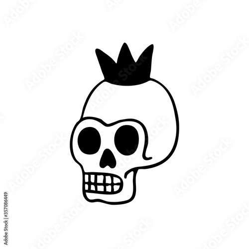 skull traditional tattoo flash, vector illustration