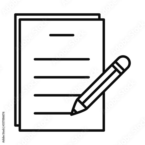 document page and pencil icon, line style