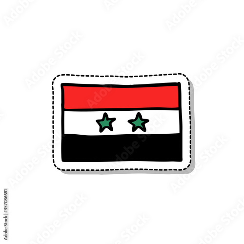 Flag of Syria doodle icon, vector illustration