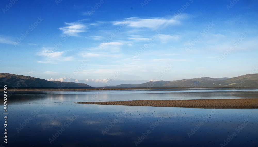 the calm estuary in the mountains