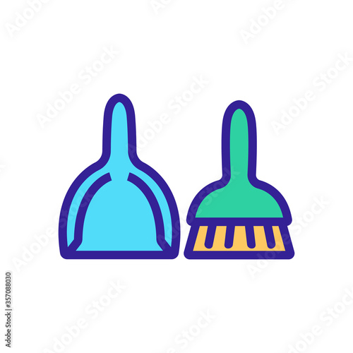 dustpan and brush cleaner domestic tool icon vector. dustpan and brush cleaner domestic tool sign. isolated color symbol illustration