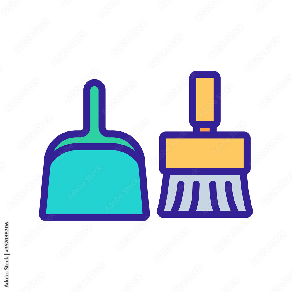 dustpan and brush for sweep dust icon vector. dustpan and brush for sweep dust sign. isolated color symbol illustration dustpan and brush for sweep dust icon vector. dustpan and brush for sweep dust sign. isolated color symbol illustration