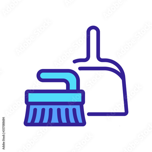 dustpan and brush for dusting icon vector. dustpan and brush for dusting sign. isolated color symbol illustration