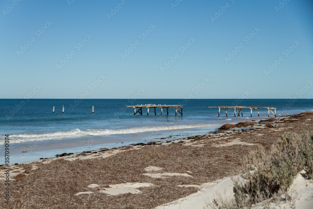 The ruins of the pier at the old Telegraph Station, Eucla, Western Australia