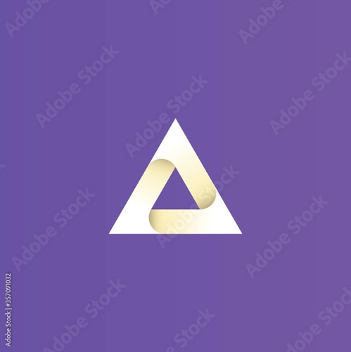 Triangle logo icon with gradient style, vector template design element