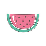 watermelon tropical fruit fresh nutrition healthy food isolated icon design