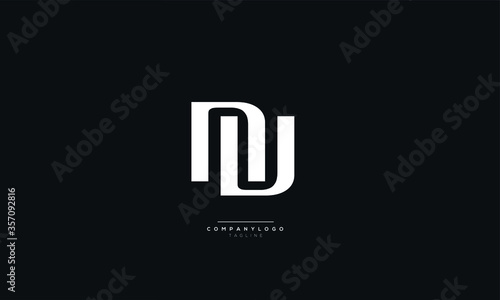 nu Letter Logo Alphabet Design Icon Vector Symbol