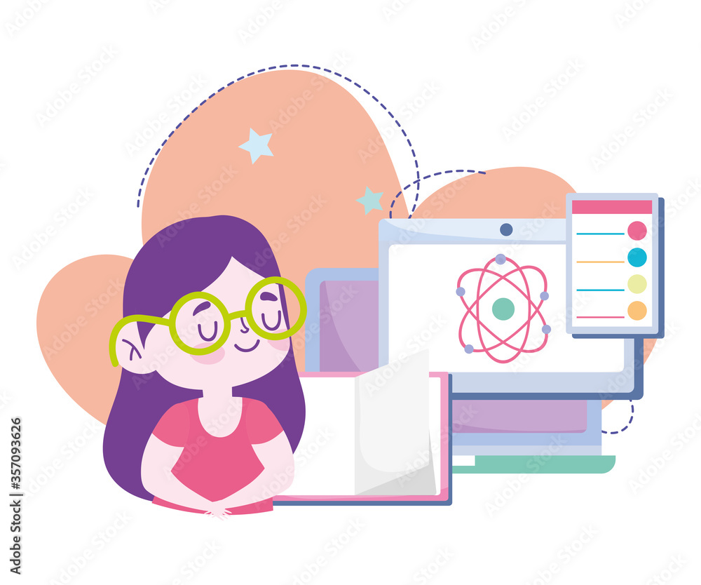online education, student girl computer science book information, website and mobile training courses online education, student girl computer science book information, website and mobile training courses