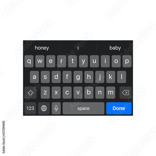 Smartphone keyboard. Dark Keypad symbol modern simple vector icon