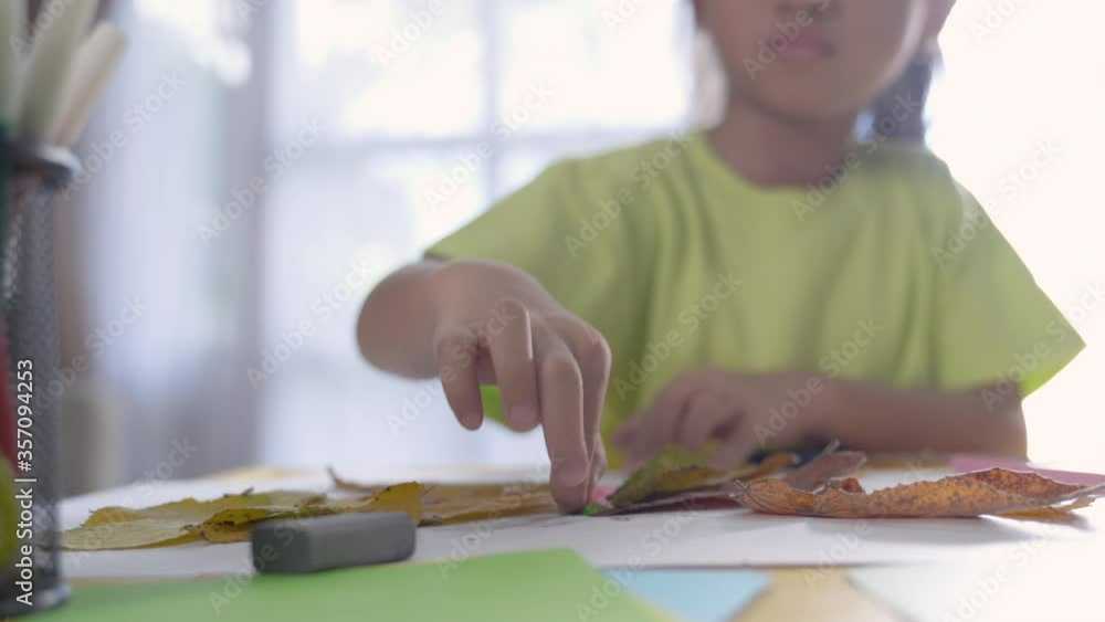 child activity making craft creativity from a dry leaves child activity making craft creativity from a dry leaves