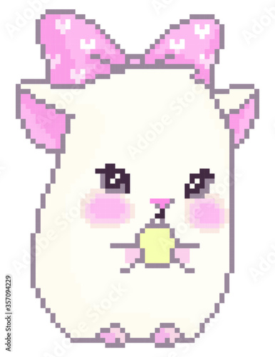 hamster pixel art on white background.