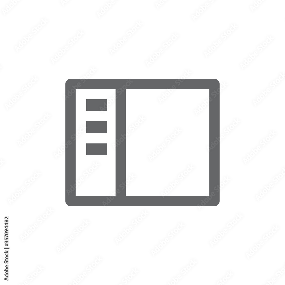 Menu Layout Social Media Icon Isolated On White Background. Layout Symbol Modern Simple Vector Icon For Website Or Mobile App